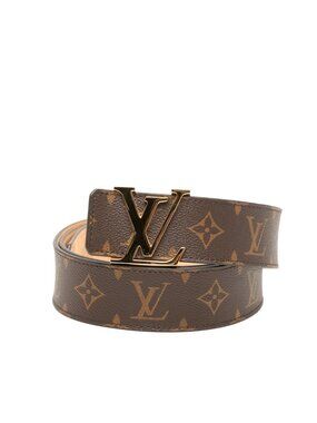 Louis Vuitton Monogram Ceinture LV Initial Belt 44 Brown Gold